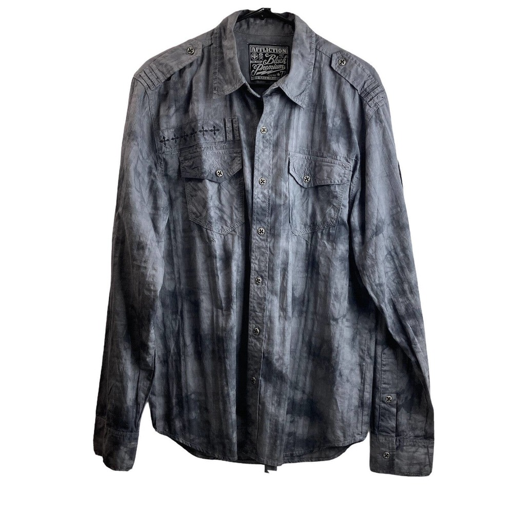 Affliction Black Premium Men's Long Sleeve Button Up Shirt - Picture 1 of 7